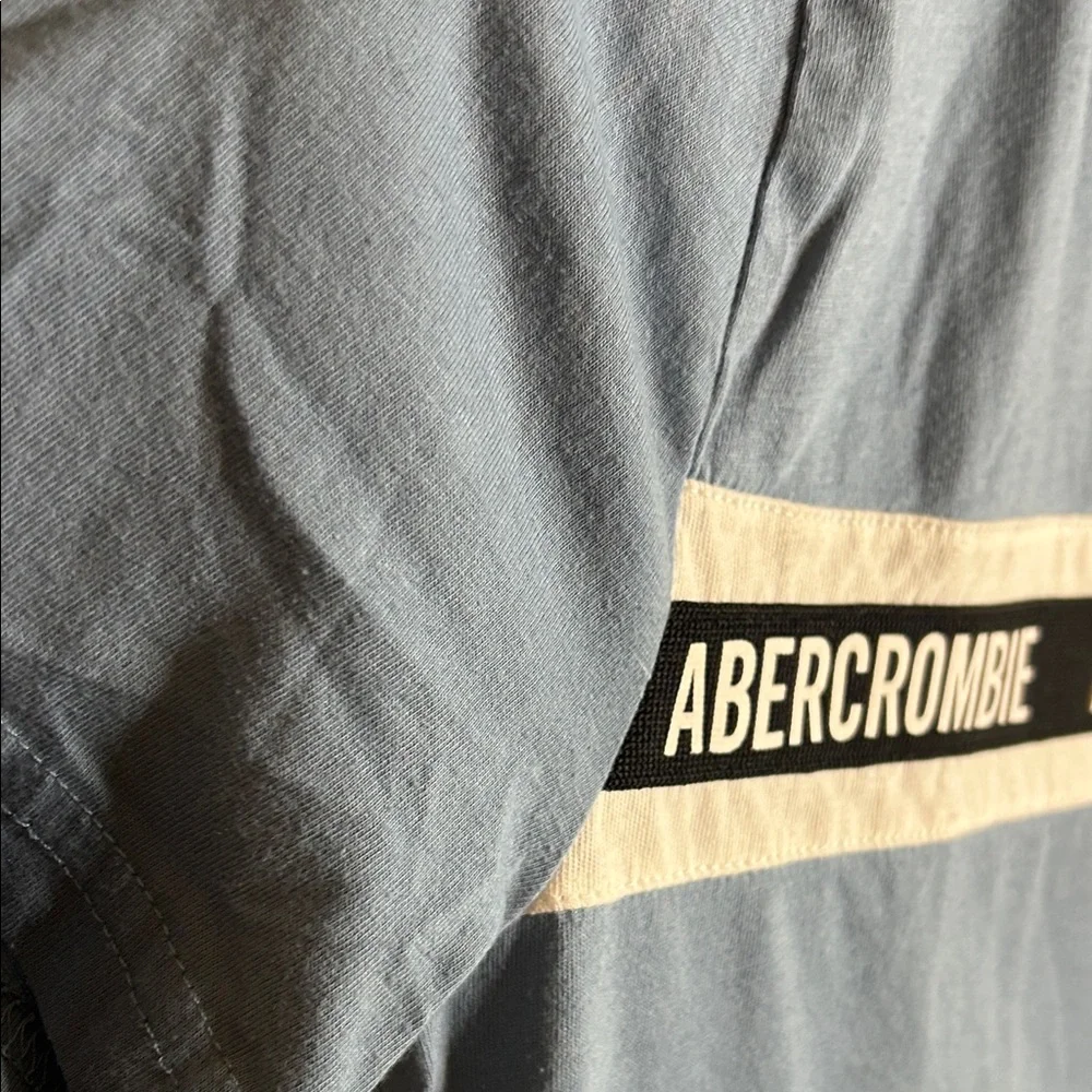 Abercrombie & Fitch Blue Tee with Logo Stripe